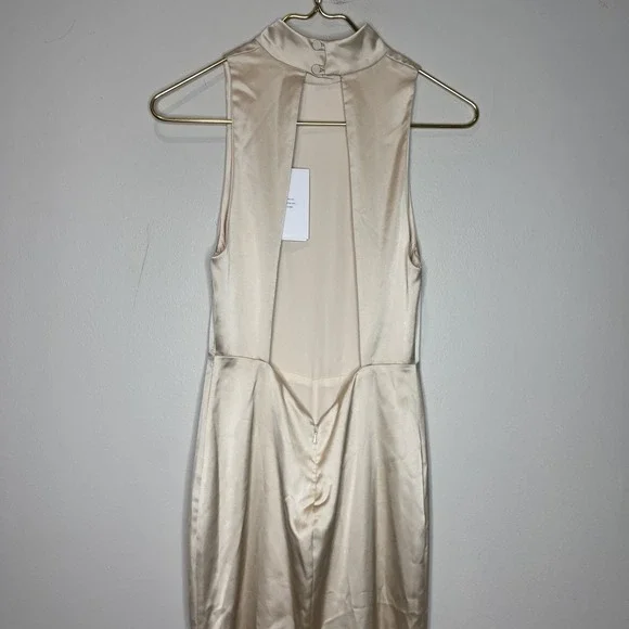 New Fame & Partners High Neck Mermaid Skirt Golden Dress US 0